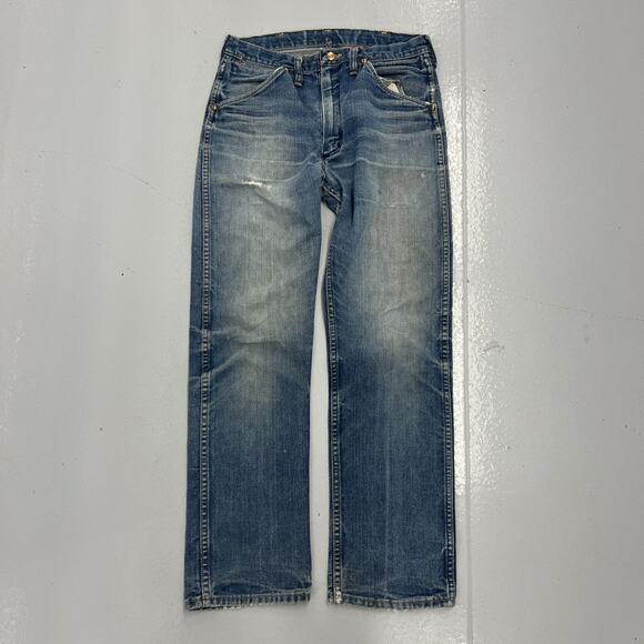 Vintage 60s Wrangler Blue Bell Western Patched Jeans 30x30 - Picture 1 of 8